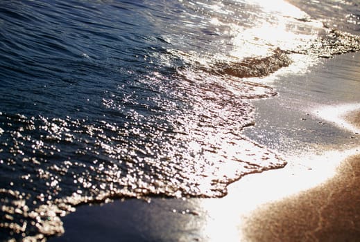 Water Coming up on Beach
