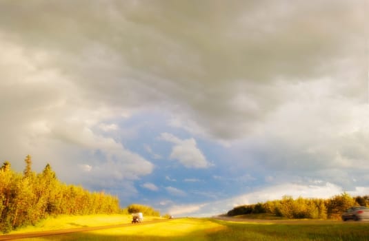 Road through countryside