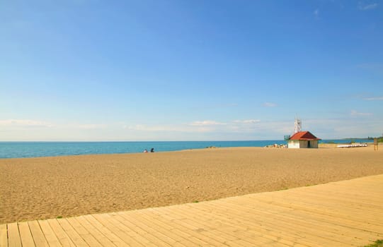 Virtually empty beach
