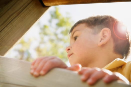 Boy Climbing Side Profile