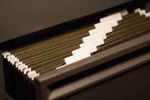 files in a filing cabinet