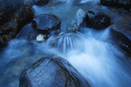 A close-up of white water in a stream