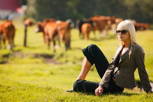 Woman on a farm