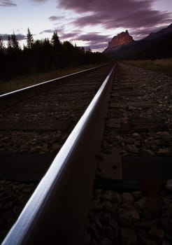 Scenic railroad tracks