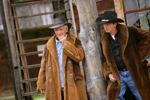 Two cowboys on a ranch