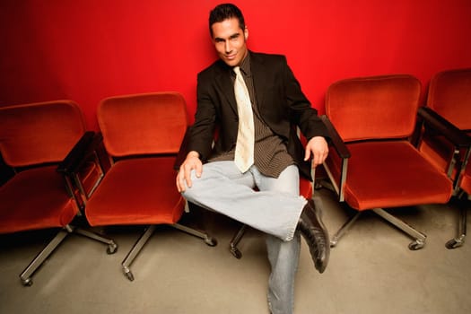 Man sitting in waiting room