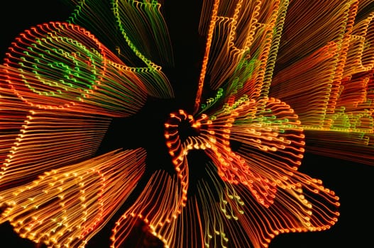 Closeup view of light display