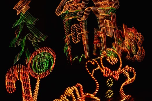 Closeup of Christmas lights