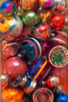 A background of Christmas decorations
