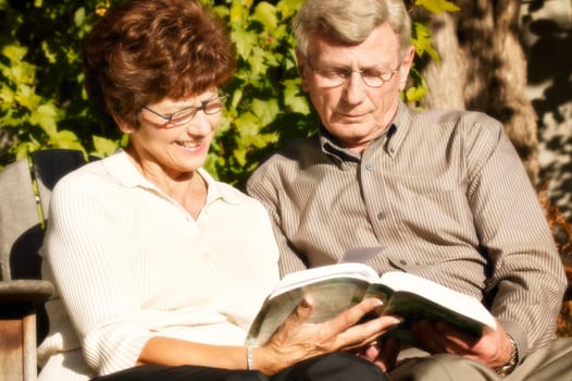 Couple read together
