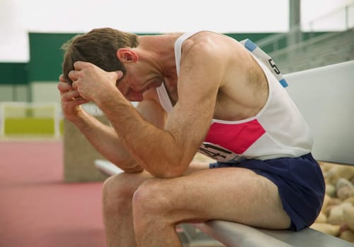 Man resting after race