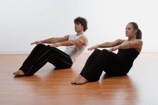 Couple exercising together