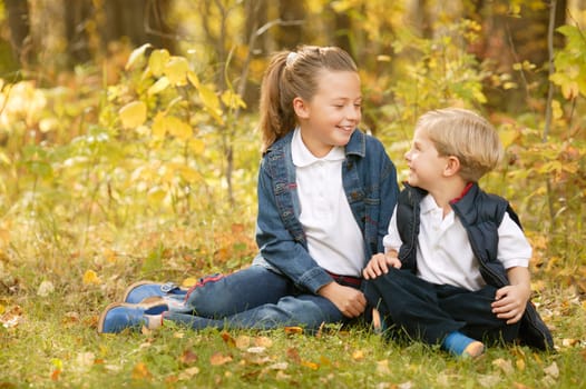 Boy and girl hanging out together