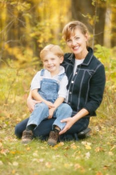 Portrait of mother and son