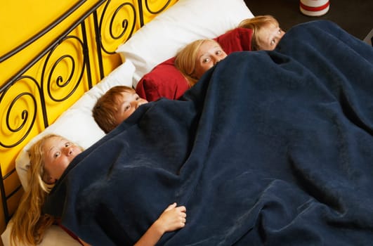 A group of girls having a sleepover