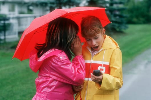 Children in the rain