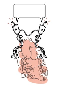 Robots sitting on a heart