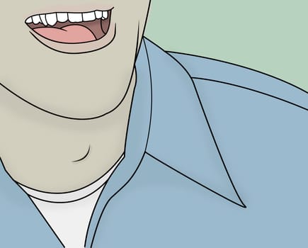 Closeup of laughing mouth