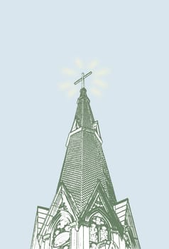 A church steeple