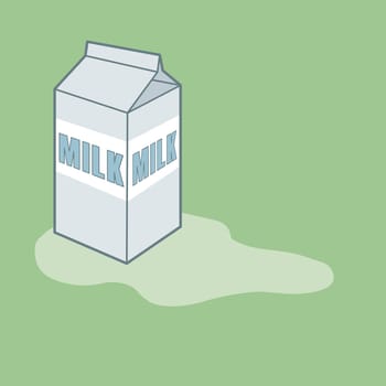 Spilled milk from milk carton