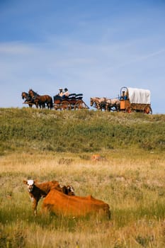 Traveling by horse and carriage