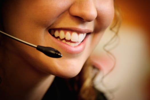 Woman with headset