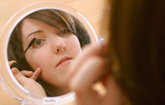 Applying makeup