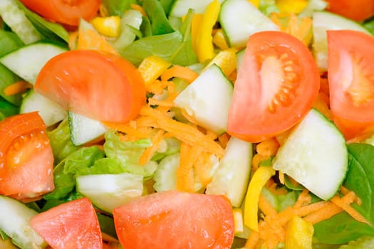 Closeup of a fresh salad