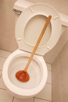 Toilet and plunger