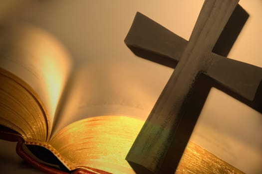 Cross with open bible