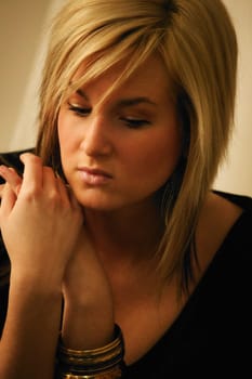 Woman deep in thought