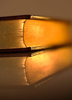 Gold pages on closed book