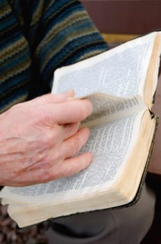 Senior reading the Bible
