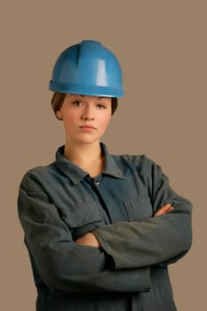 Portrait of a woman with hard hat