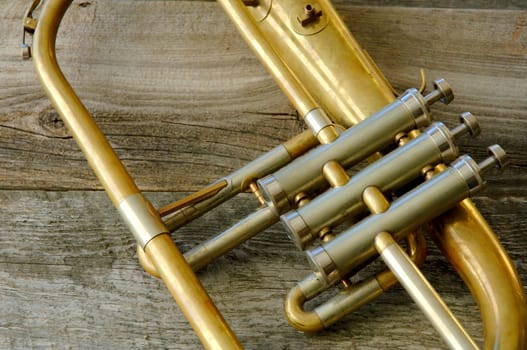 Closeup of a trumpet
