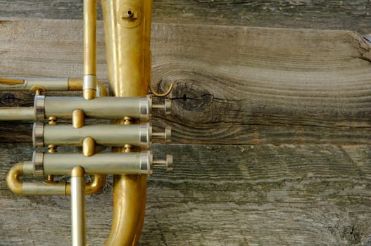 Closeup of a trumpet