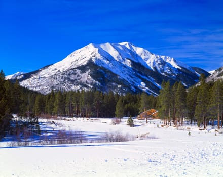 Winter scene in the Rocky Mountains