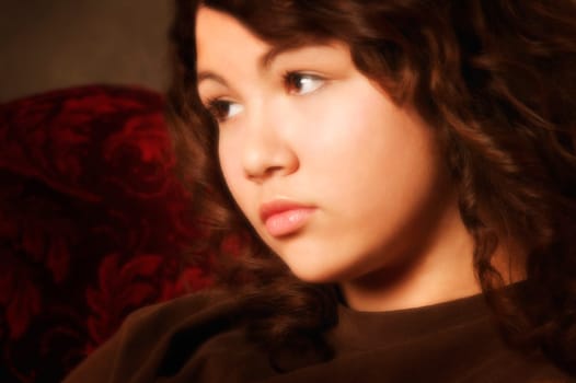 Portrait of a woman looking away