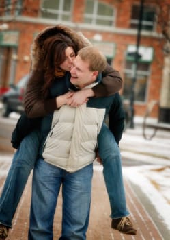 Couple on winter walk