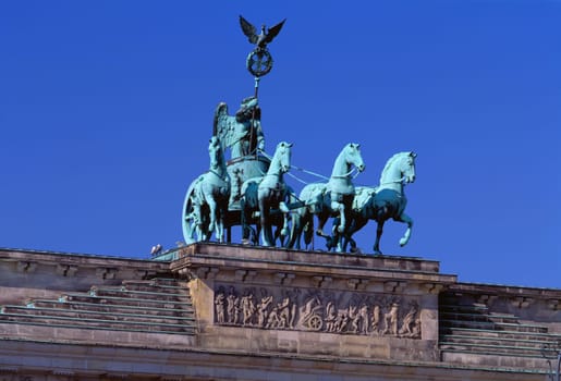 Retail,Brandenburg Gate,sculpture of four horse chariot driven by goddess of peace.