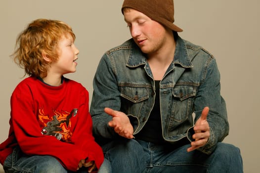 Two boys interacting