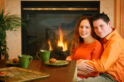 Couple relaxing in their home