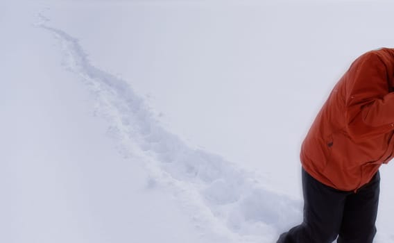 Person walking in snow
