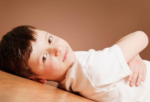 Young boy relaxing