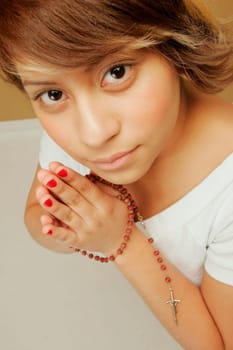 Young adult praying