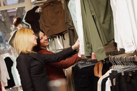 Two young adults shopping