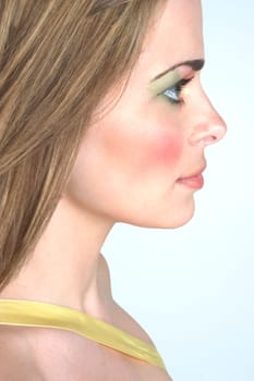 Profile of glamorous girl