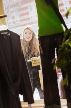 Woman window shopping