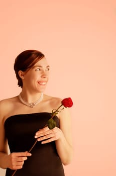 Young woman with rose