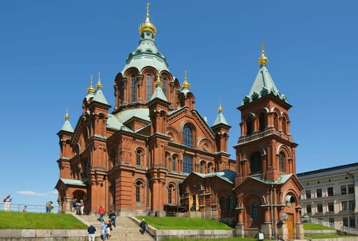 Built on a rock in the Russian-Byzantine style and consecrated in 1868,it was a sign of Russian rule in Finland. Today,it is one of the most visited attractions in Helsinki